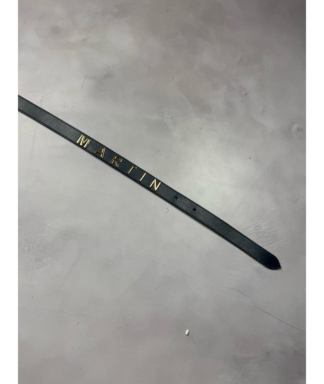 MARTINE ROSE Темно-синий кожаный ремень, фото 5