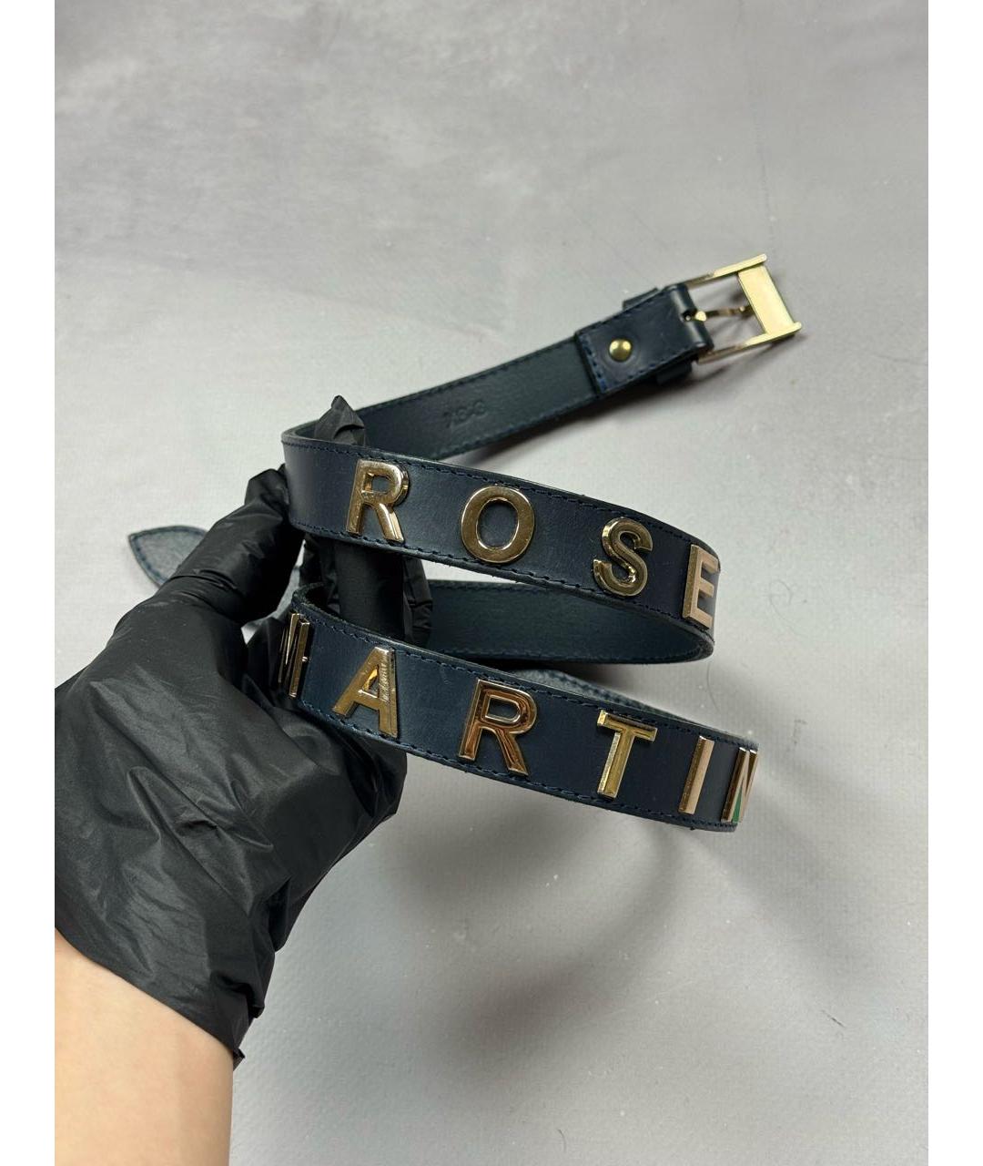 MARTINE ROSE Темно-синий кожаный ремень, фото 9