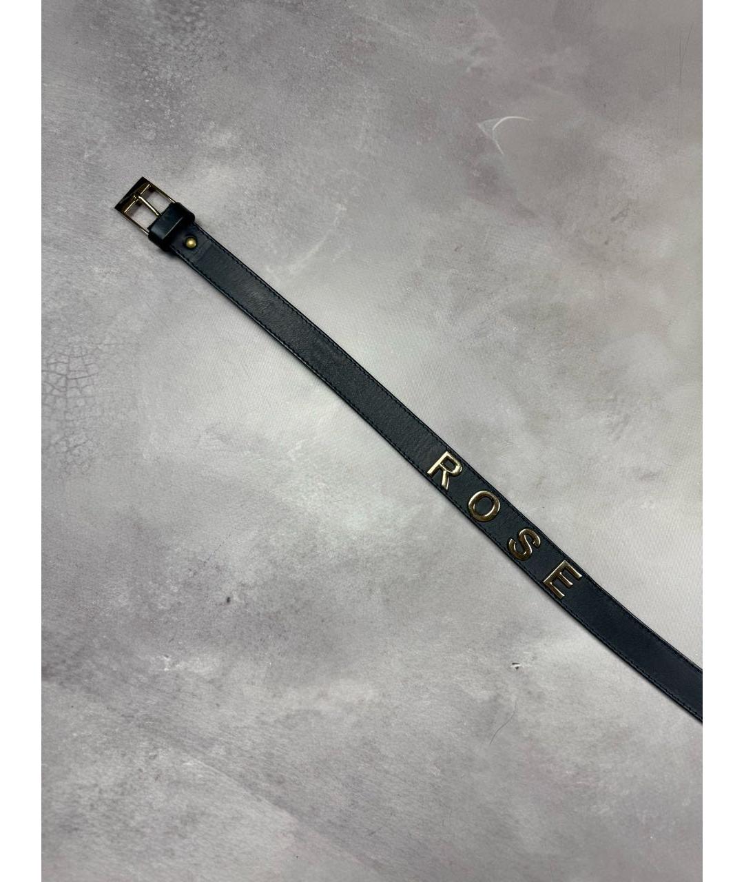 MARTINE ROSE Темно-синий кожаный ремень, фото 4