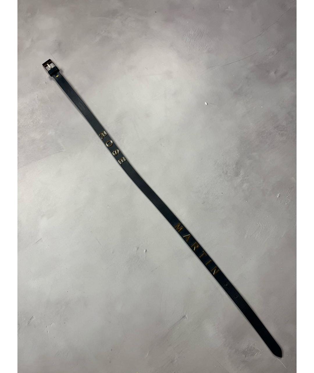 MARTINE ROSE Темно-синий кожаный ремень, фото 3