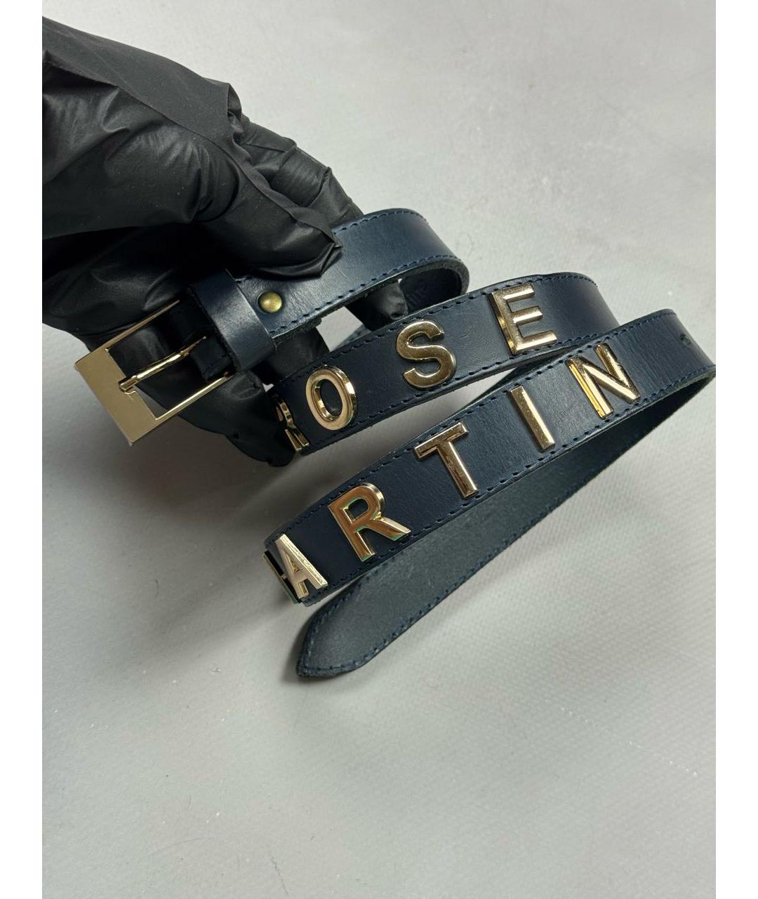 MARTINE ROSE Темно-синий кожаный ремень, фото 2