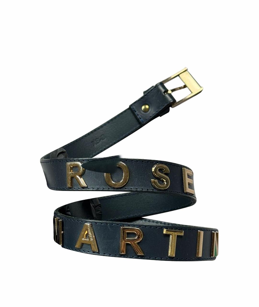 MARTINE ROSE Темно-синий кожаный ремень, фото 1
