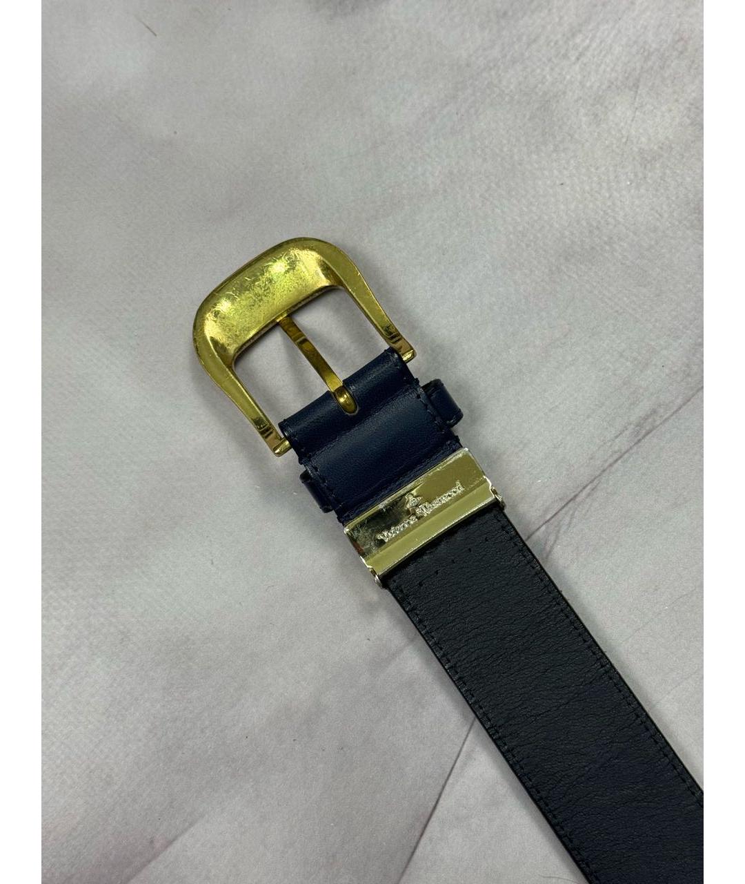 VIVIENNE WESTWOOD Черный кожаный ремень, фото 7