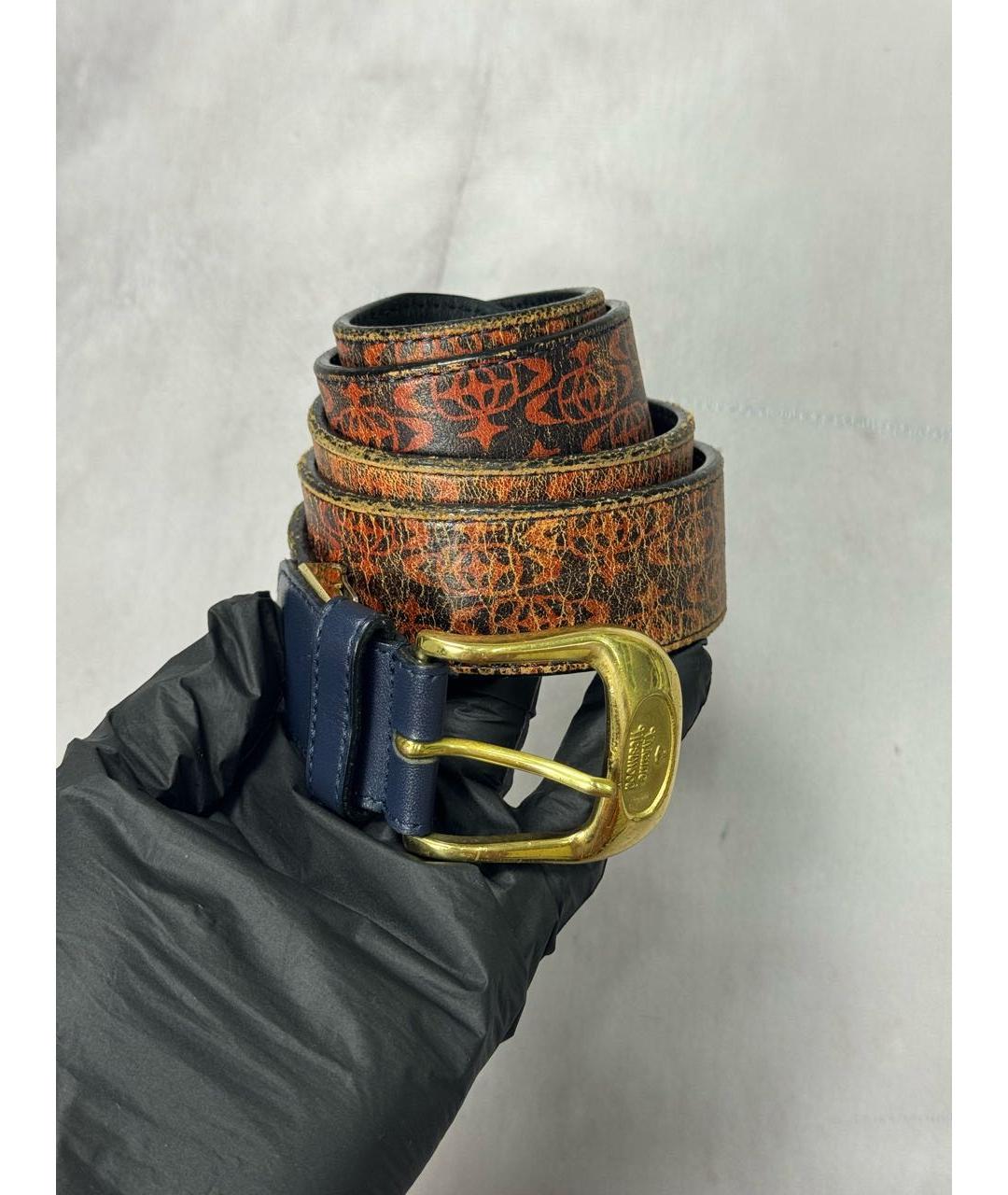 VIVIENNE WESTWOOD Черный кожаный ремень, фото 8