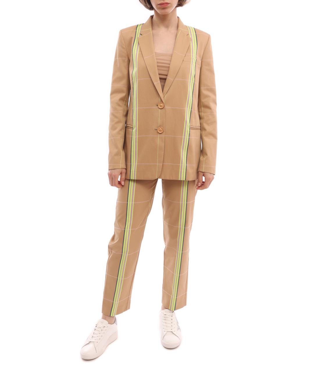 PINKO Бежевые прямые брюки, фото 4