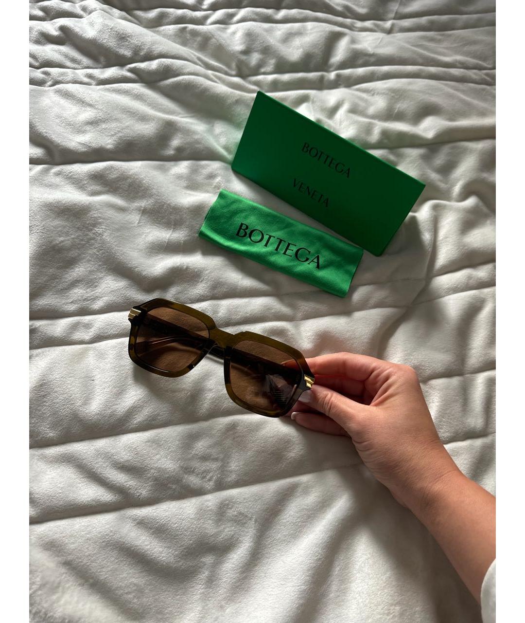 BOTTEGA VENETA Коричневые пластиковые солнцезащитные очки, фото 6