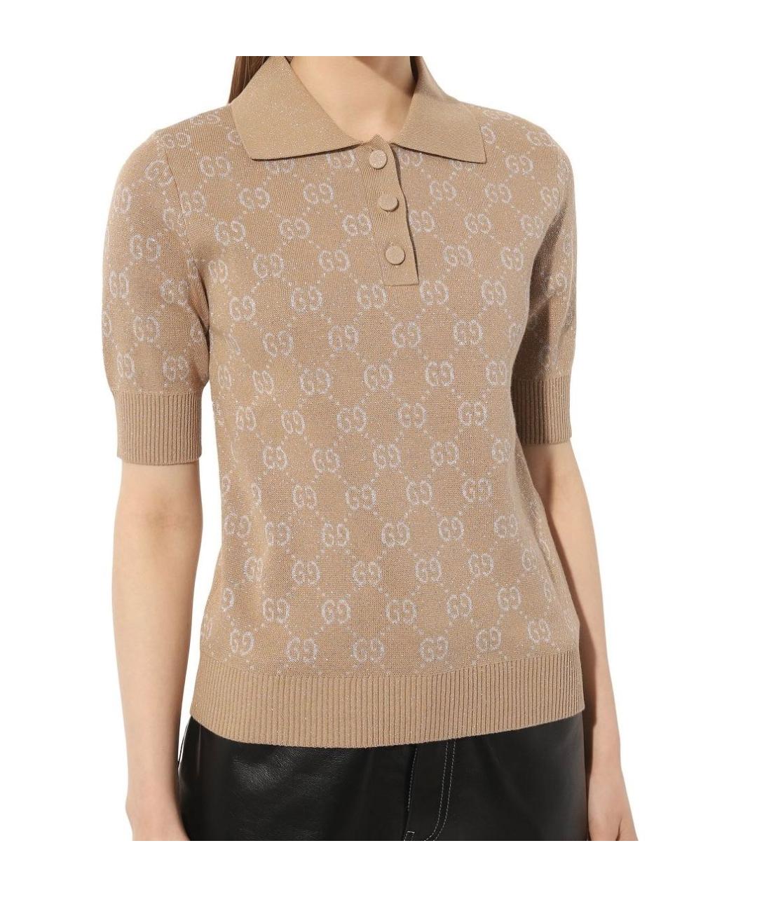GUCCI Бежевый хлопковый джемпер / свитер, фото 5