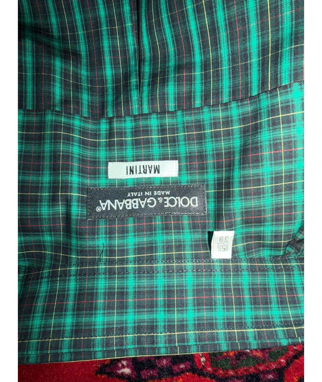 DOLCE&GABBANA Зеленая хлопковая классическая рубашка, фото 4