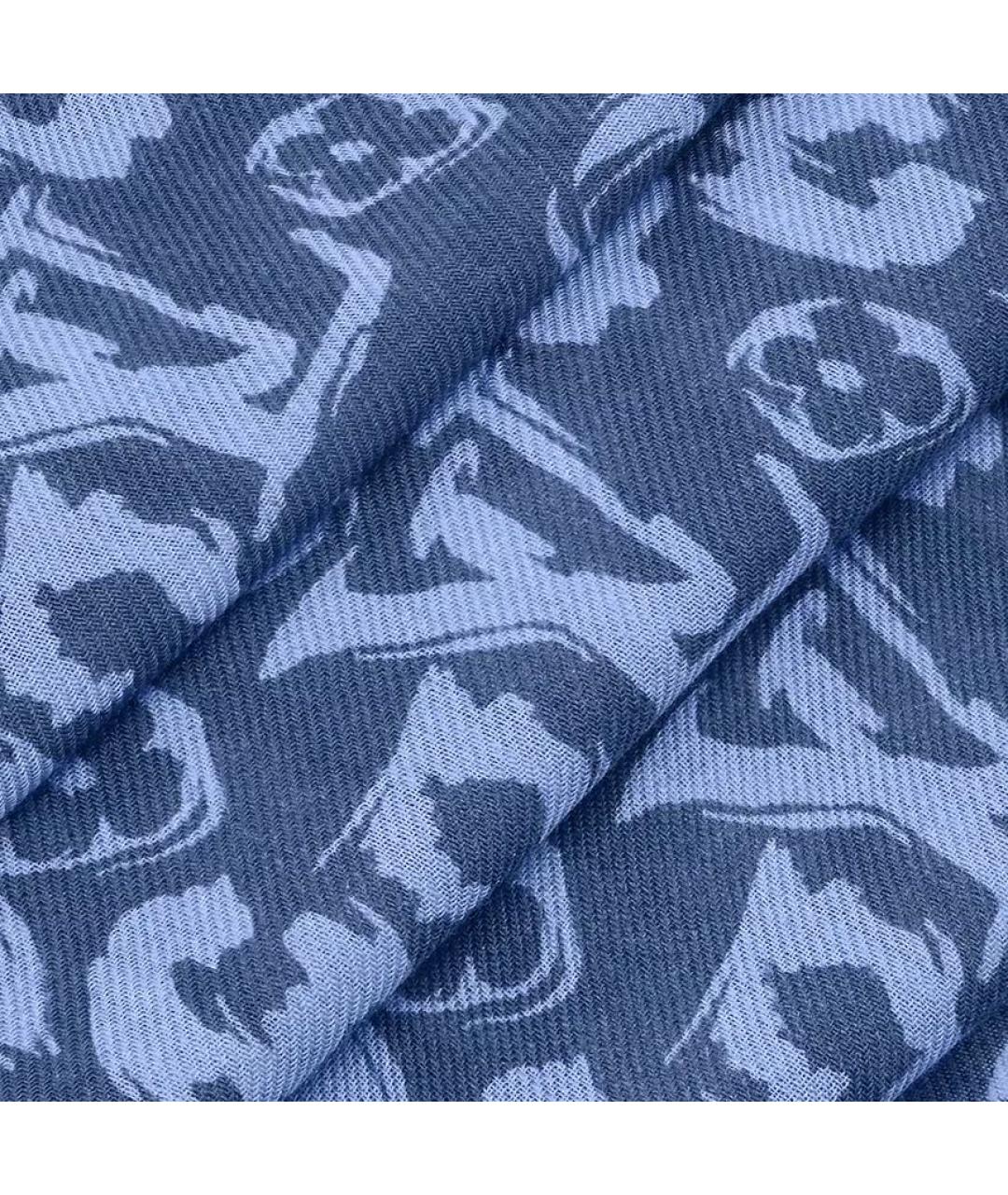 LOUIS VUITTON Синий шарф, фото 3