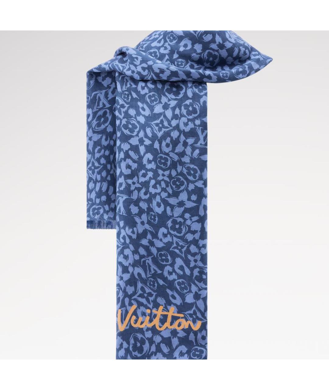 LOUIS VUITTON Синий шарф, фото 2