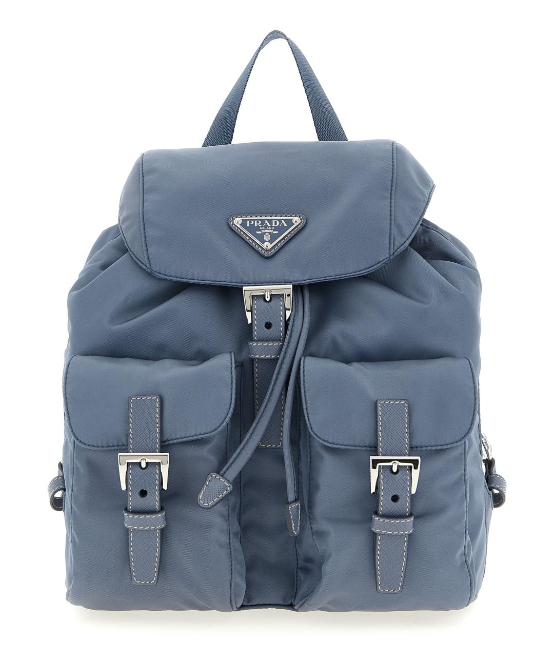 PRADA Голубой синтетический рюкзак, фото 1