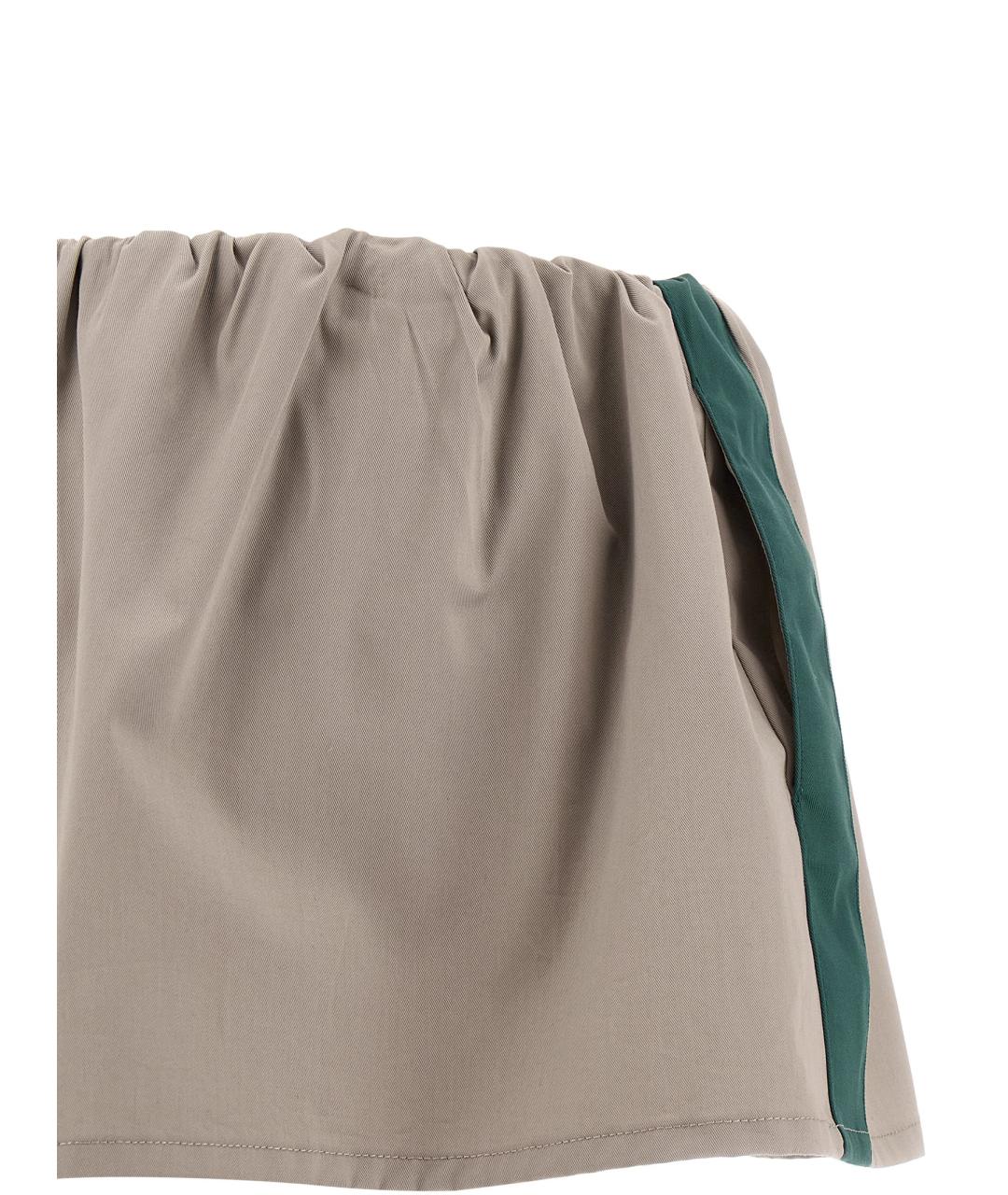 MIU MIU Серая хлопковая юбка мини, фото 4