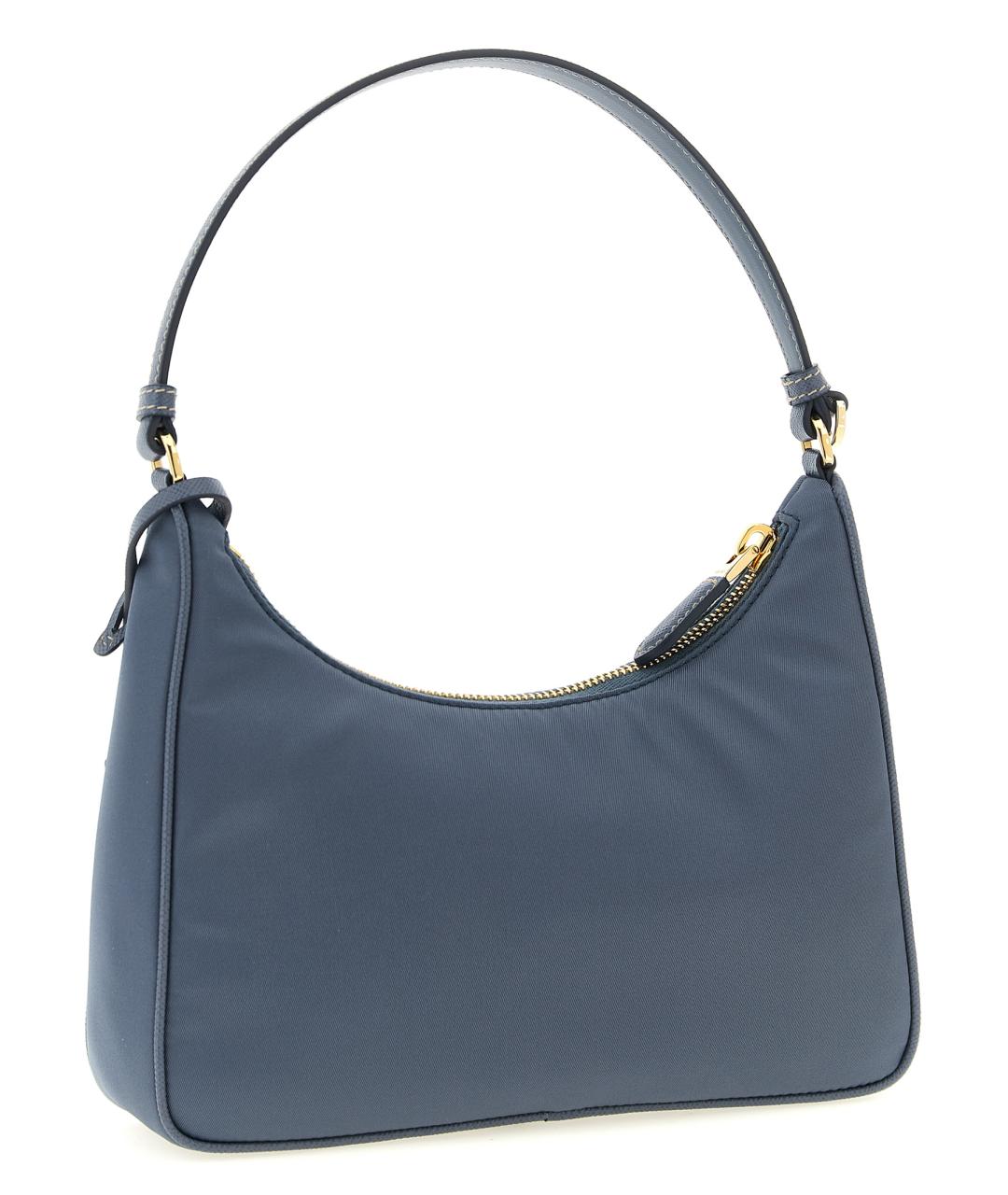 PRADA Голубая тканевая сумка с короткими ручками, фото 2