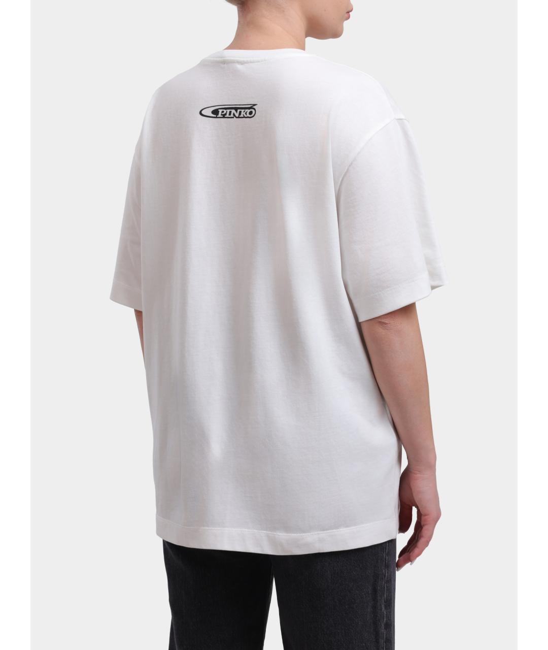 PINKO Белая хлопковая футболка, фото 5