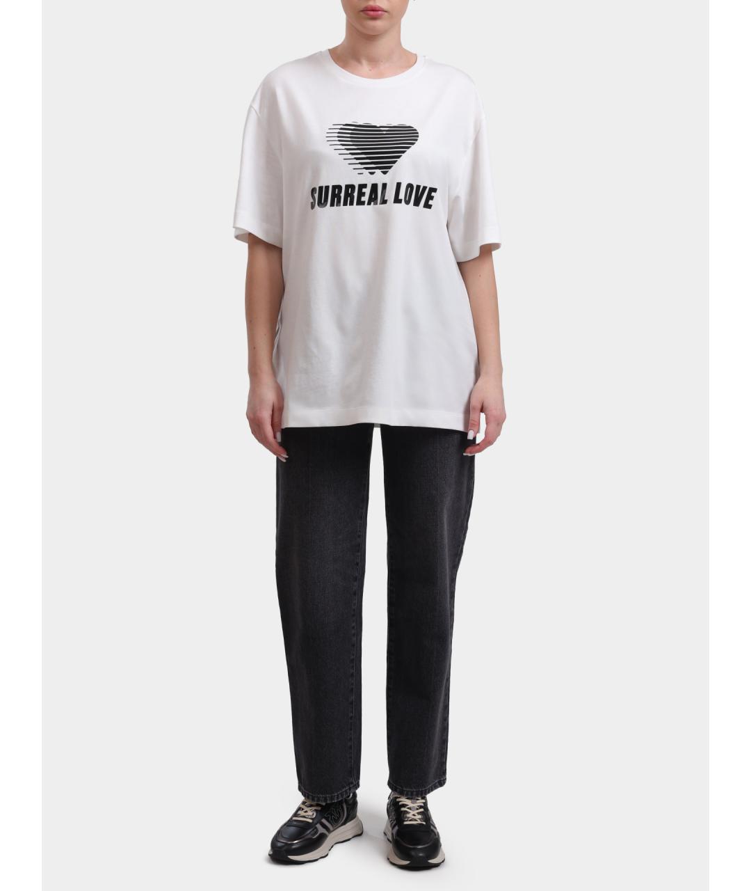 PINKO Белая хлопковая футболка, фото 2