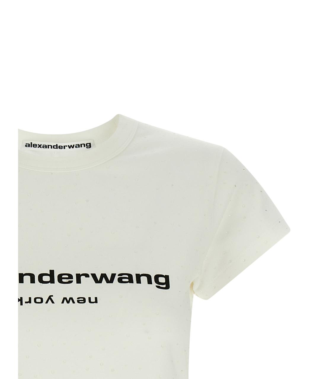 ALEXANDER WANG Белая хлопковая футболка, фото 3