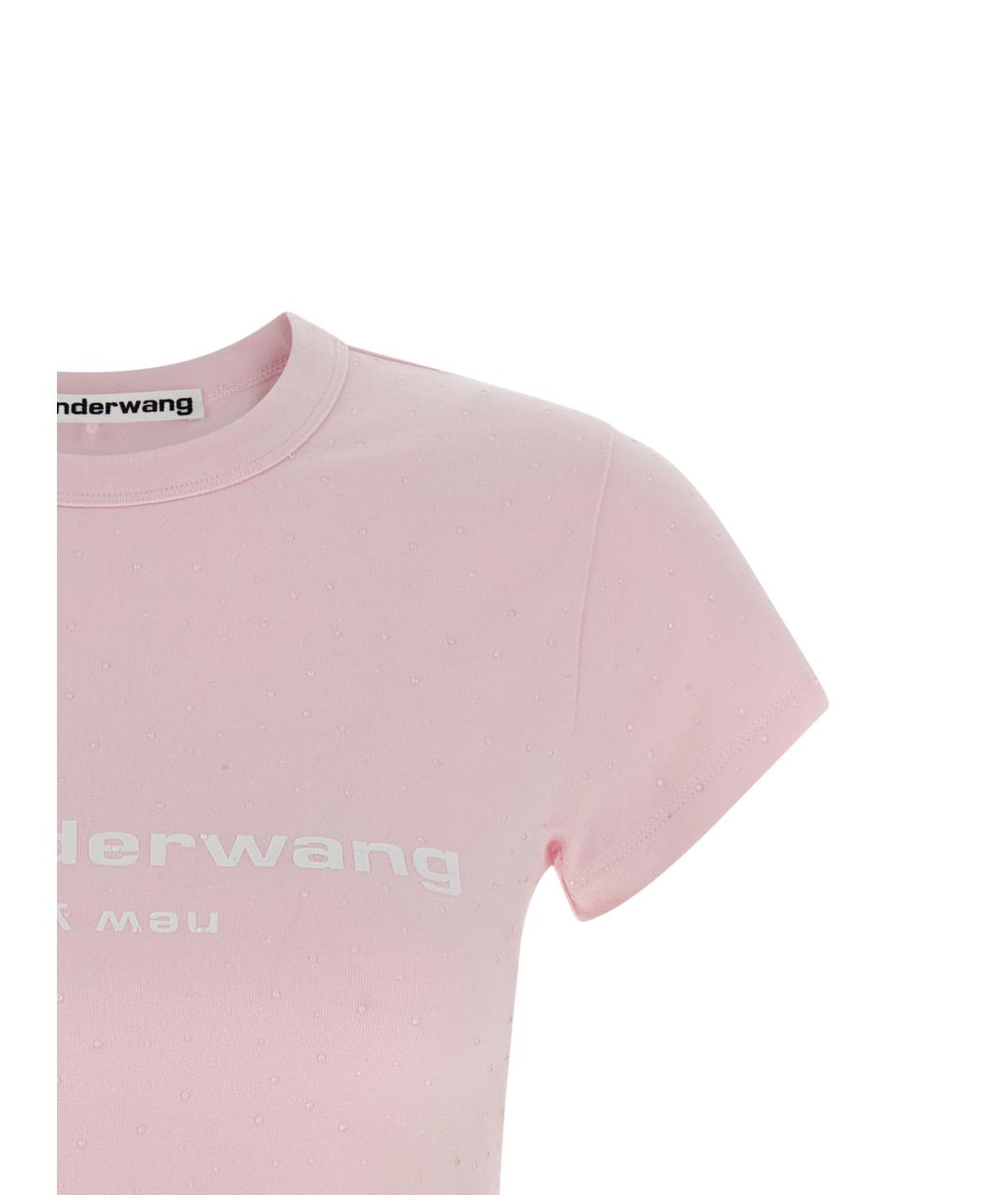 ALEXANDER WANG Розовая хлопковая футболка, фото 3