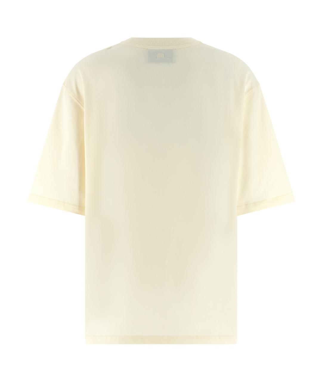 Ami Paris Бежевая хлопковая футболка, фото 2