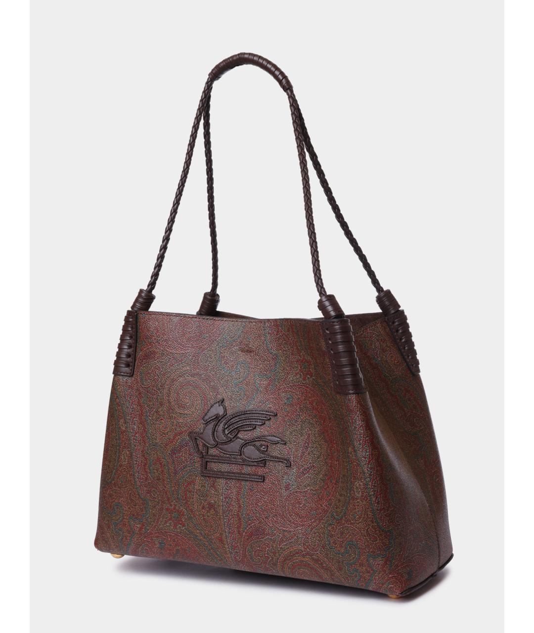 ETRO Коричневая кожаная сумка тоут, фото 2