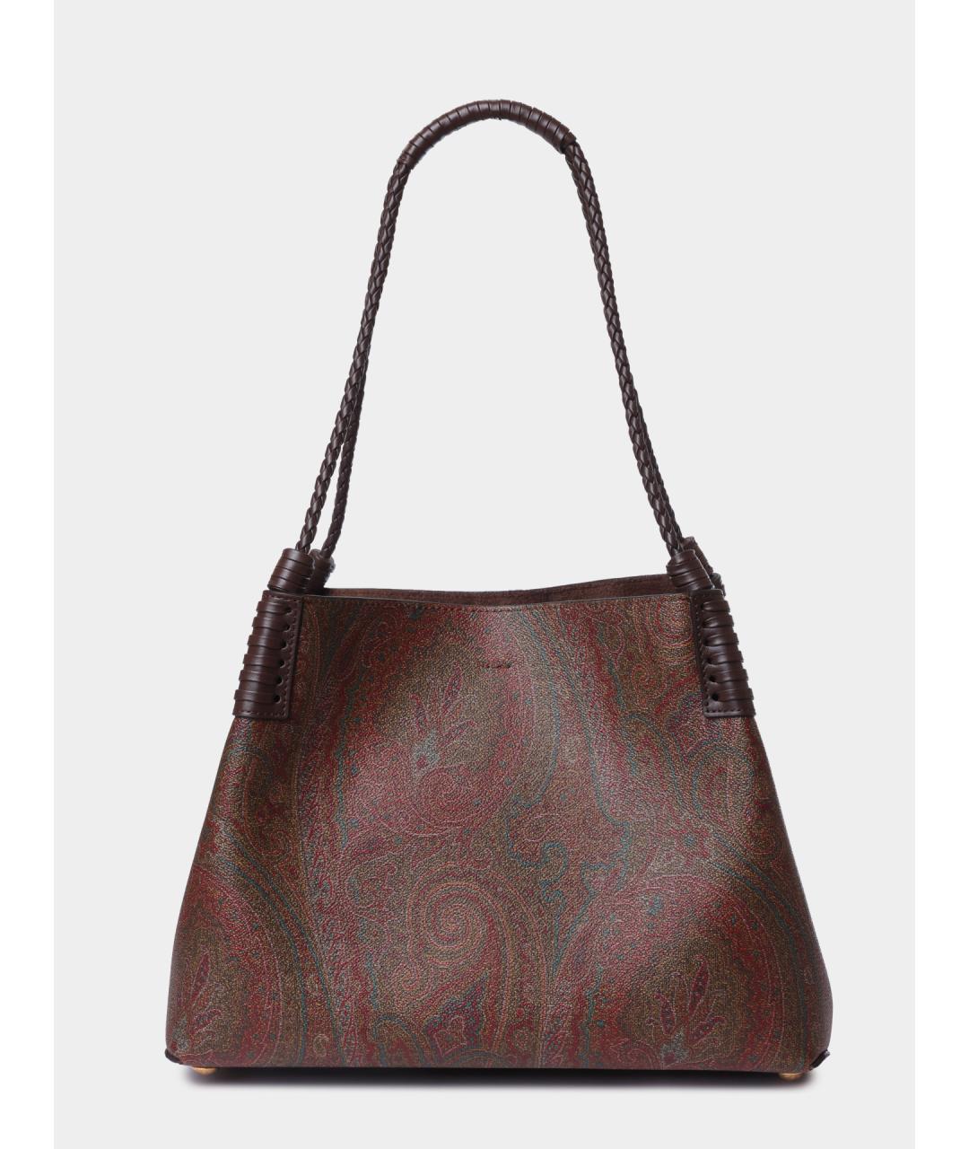 ETRO Коричневая кожаная сумка тоут, фото 4
