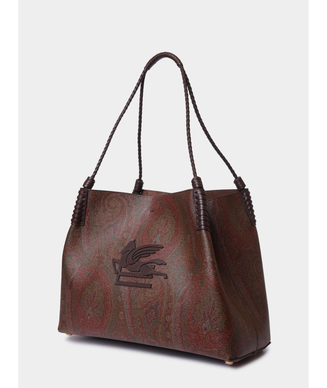 ETRO Коричневая кожаная сумка тоут, фото 2