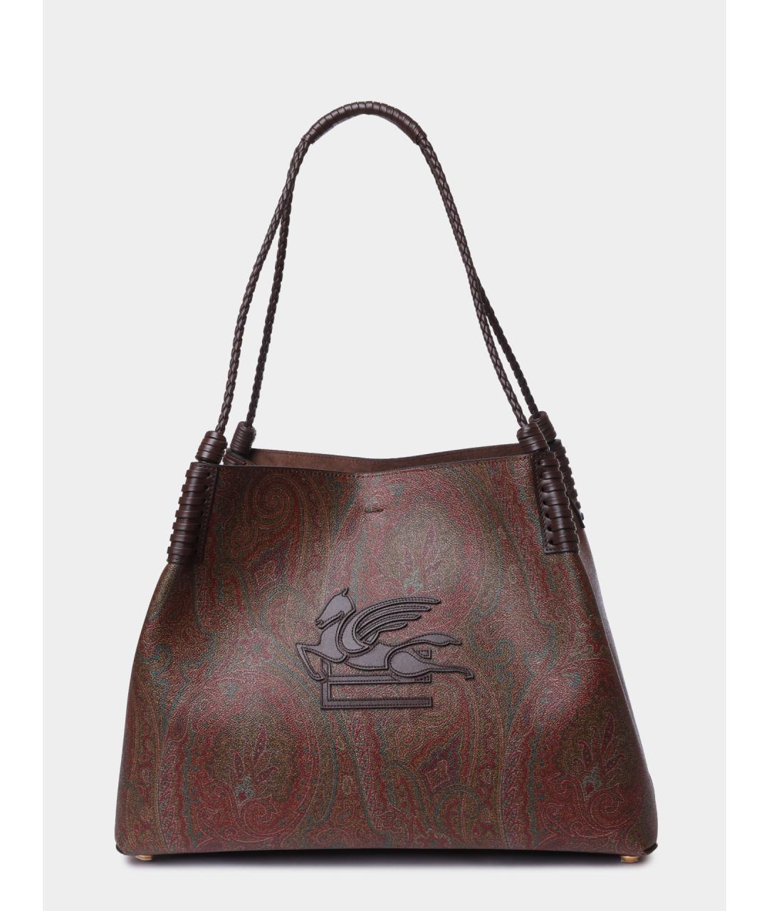 ETRO Коричневая кожаная сумка тоут, фото 6