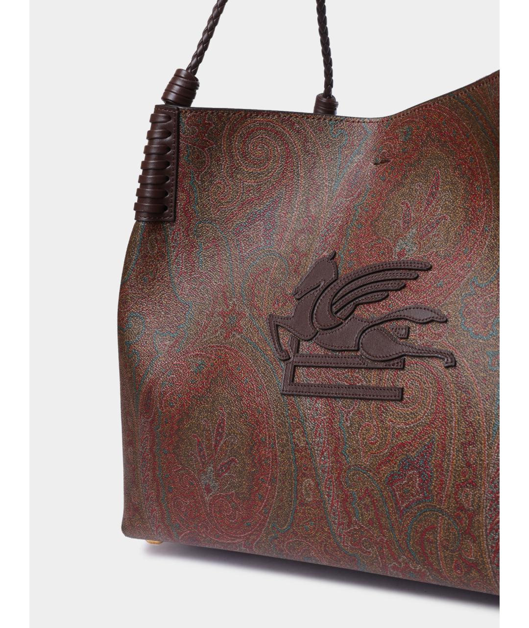 ETRO Коричневая кожаная сумка тоут, фото 3