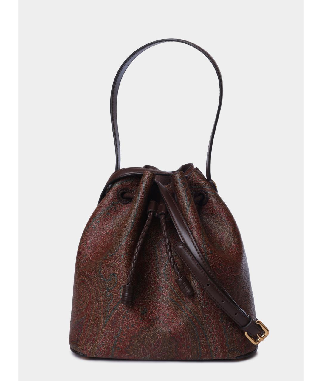 ETRO Коричневая кожаная сумка через плечо, фото 6