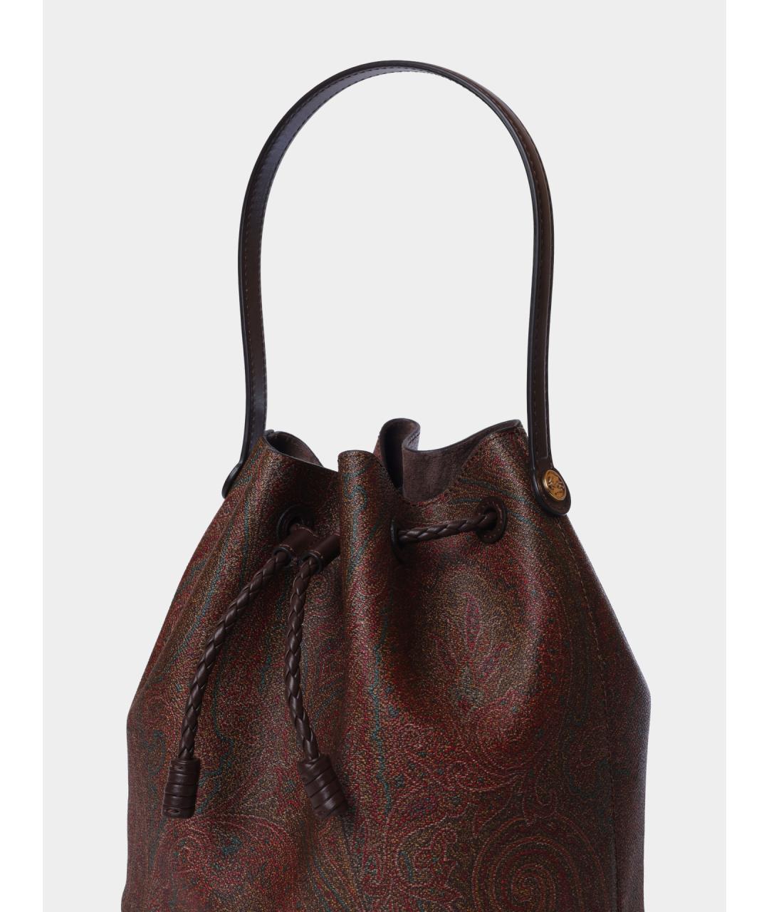 ETRO Коричневая кожаная сумка через плечо, фото 4