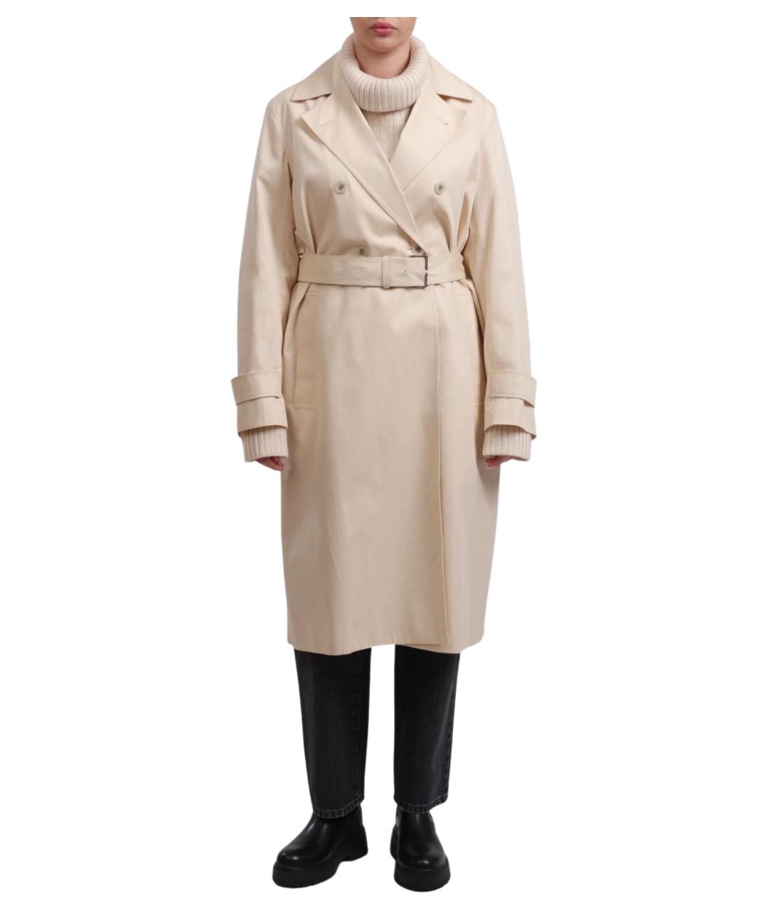 CALVIN KLEIN Бежевый хлопковый тренч/плащ, фото 1