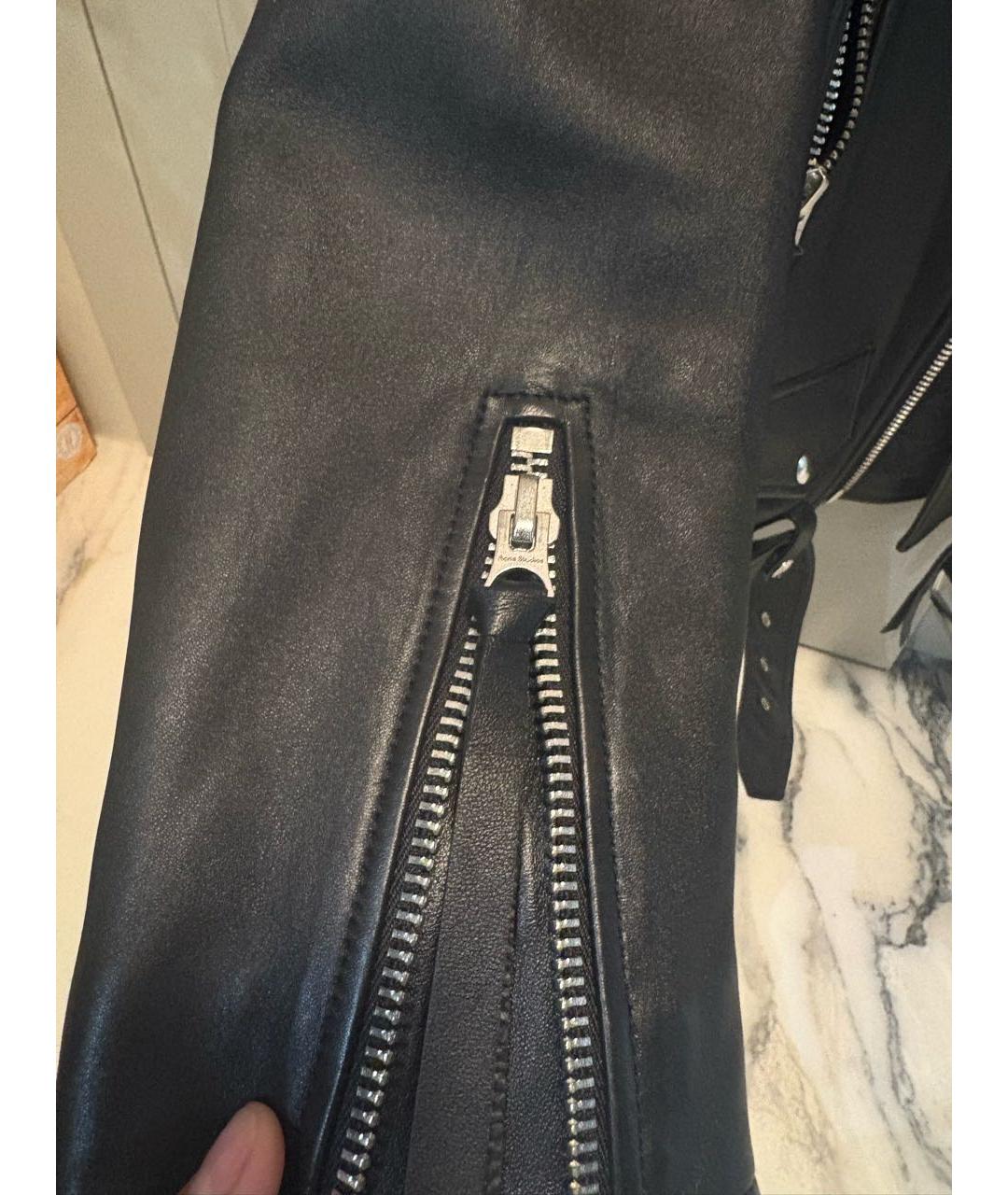 ACNE STUDIOS Черная кожаная куртка, фото 3