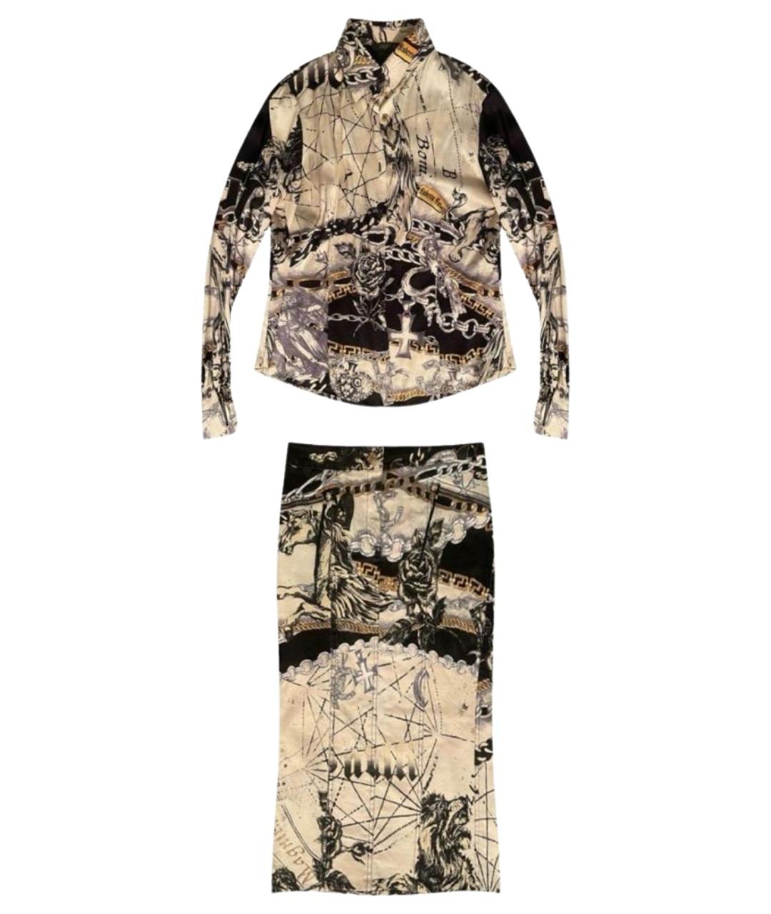 ROBERTO CAVALLI Бежевый деним костюм с юбками, фото 1