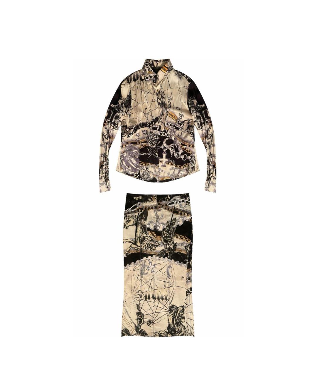 ROBERTO CAVALLI Бежевый деним костюм с юбками, фото 9