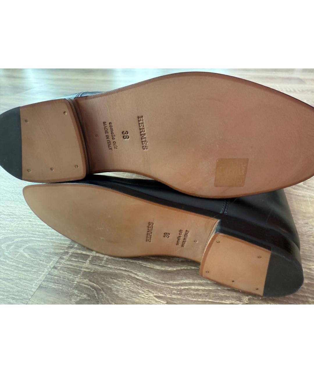 HERMES Черные кожаные сапоги, фото 7