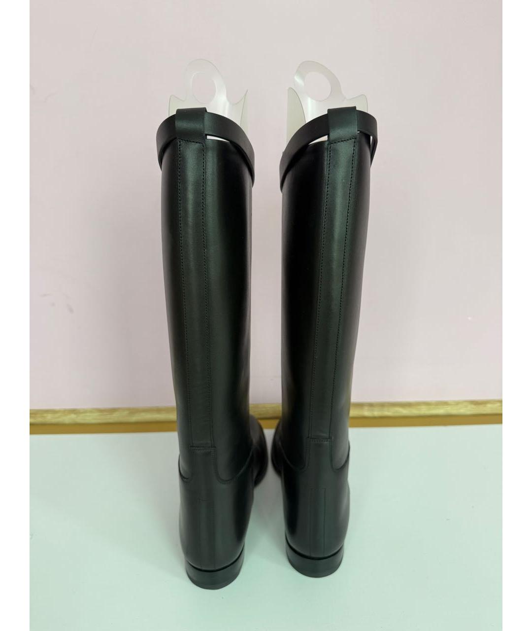HERMES Черные кожаные сапоги, фото 3