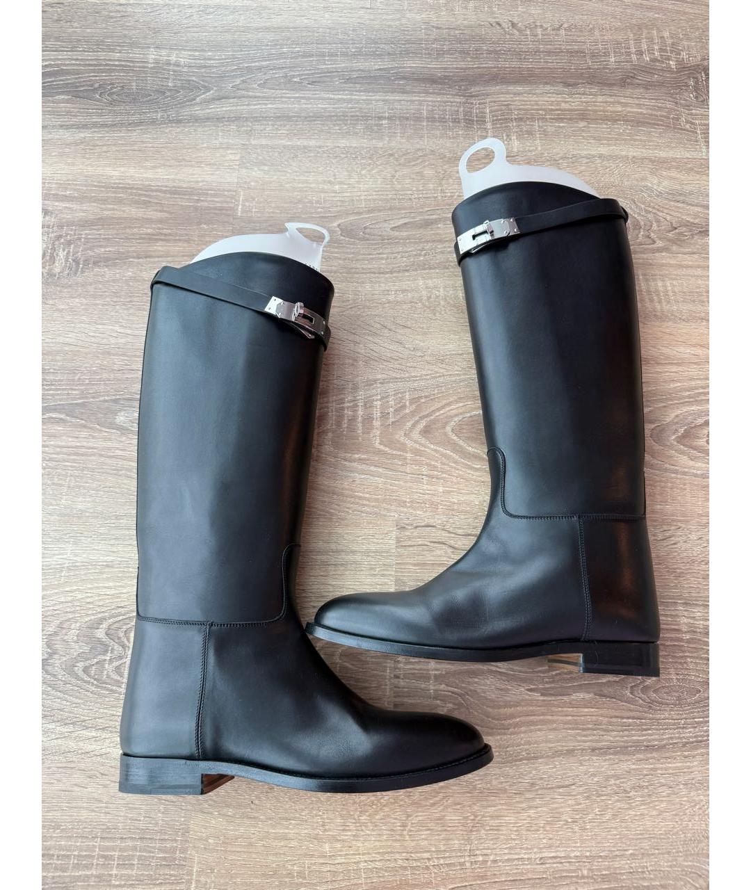 HERMES Черные кожаные сапоги, фото 9