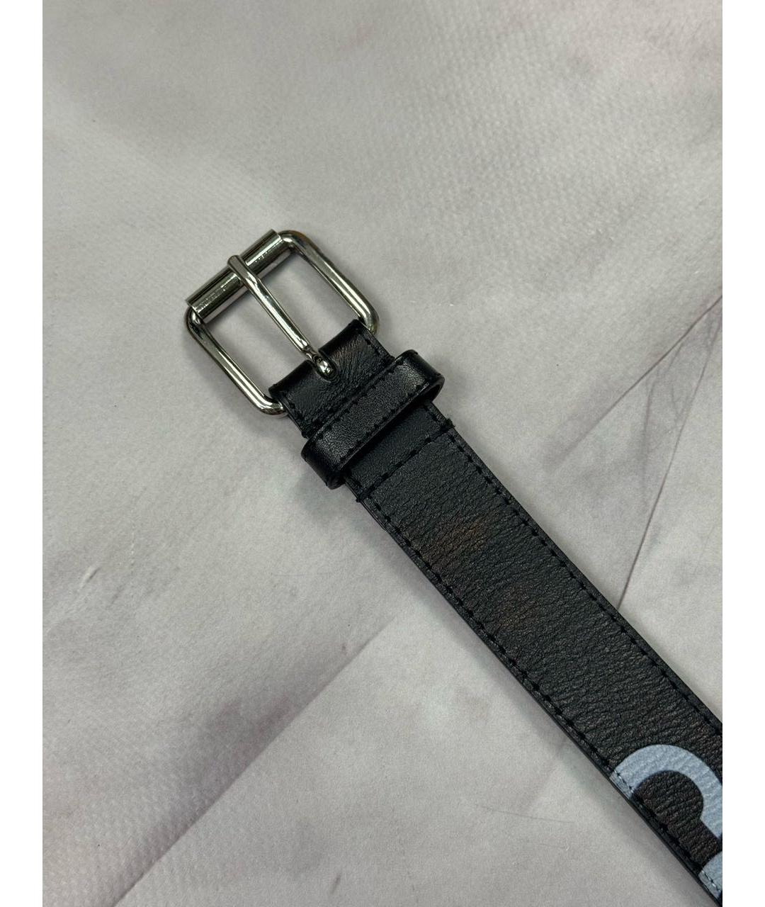 COMME DES GARÇONS Черный кожаный ремень, фото 4