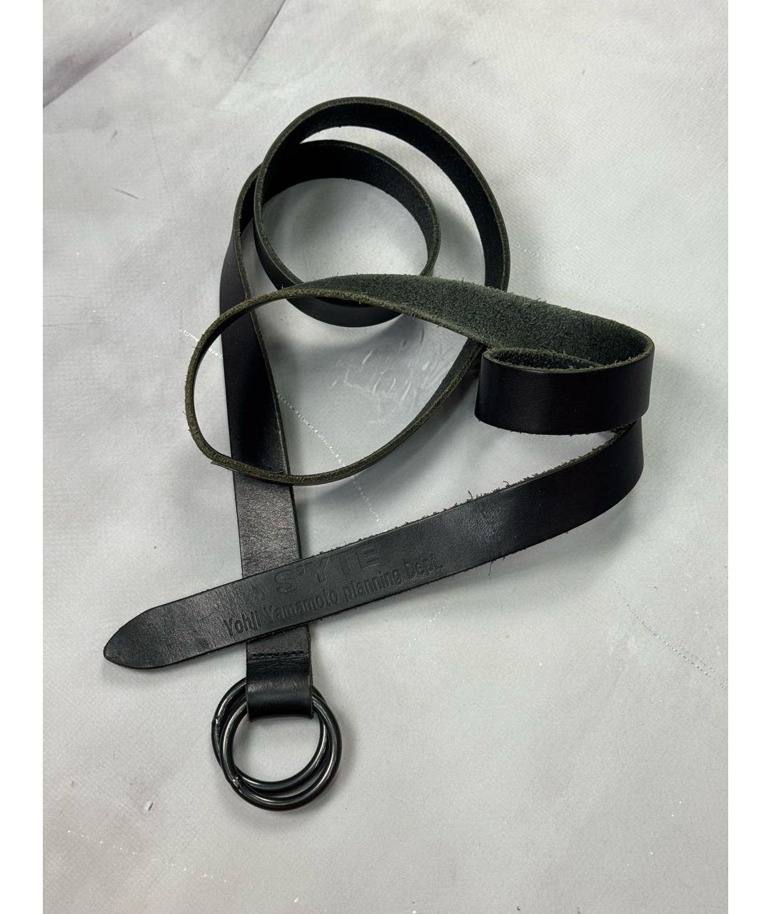 YOHJI YAMAMOTO Черный кожаный ремень, фото 2