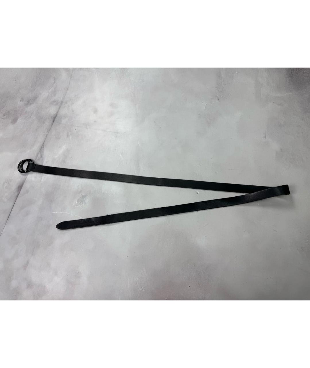 YOHJI YAMAMOTO Черный кожаный ремень, фото 4