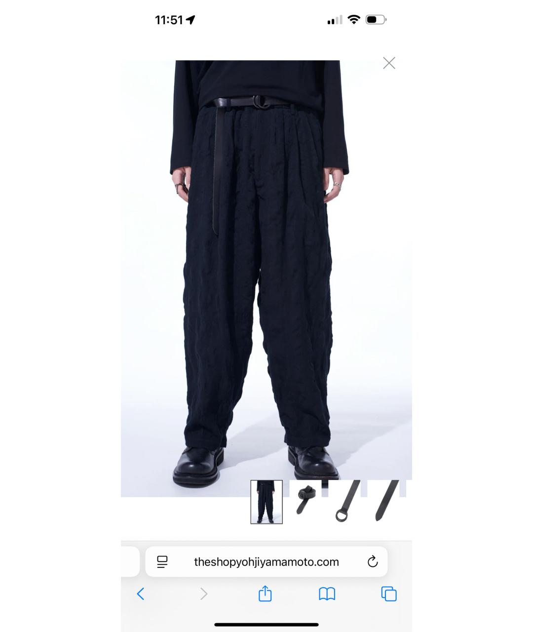 YOHJI YAMAMOTO Черный кожаный ремень, фото 8