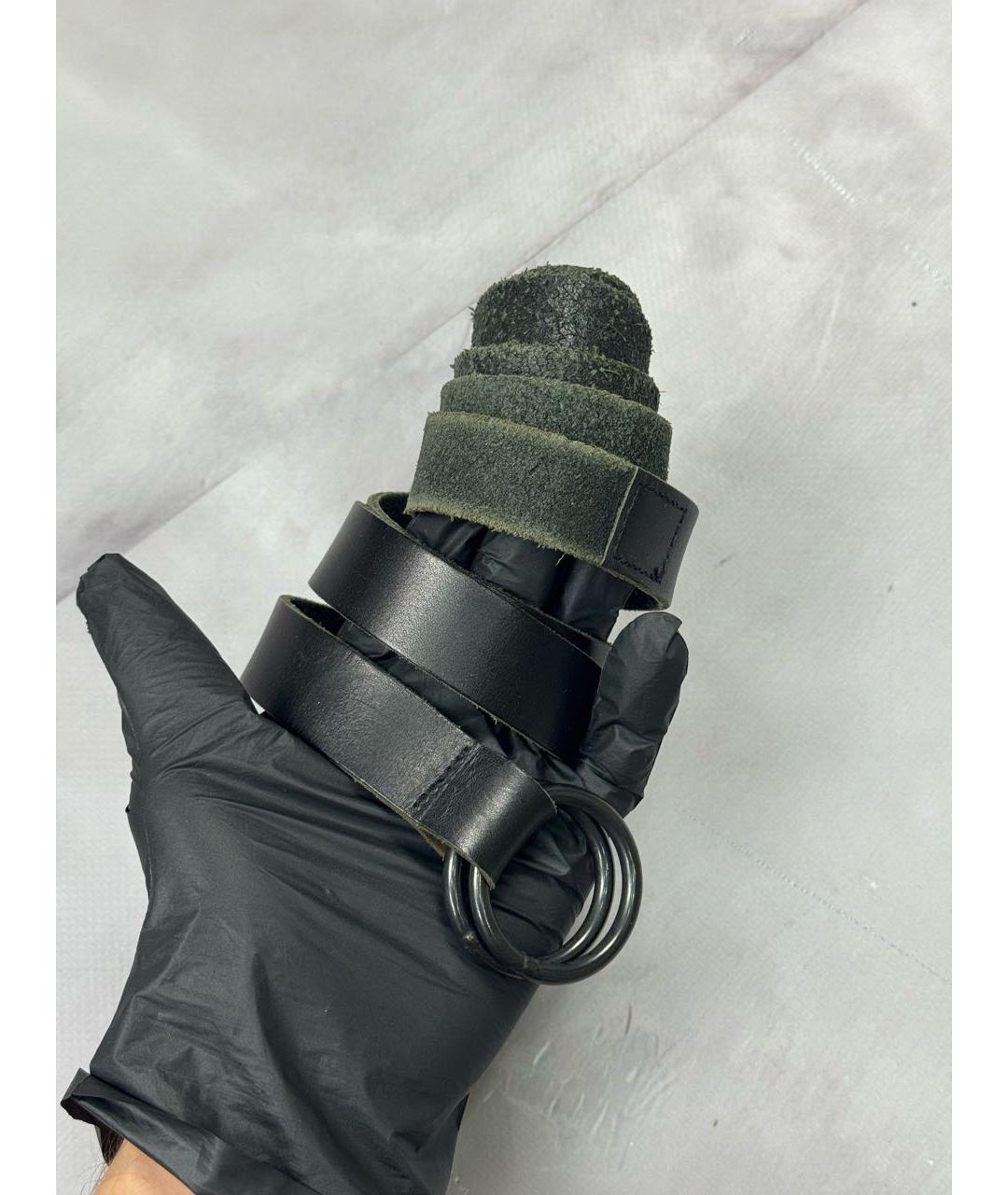 YOHJI YAMAMOTO Черный кожаный ремень, фото 9