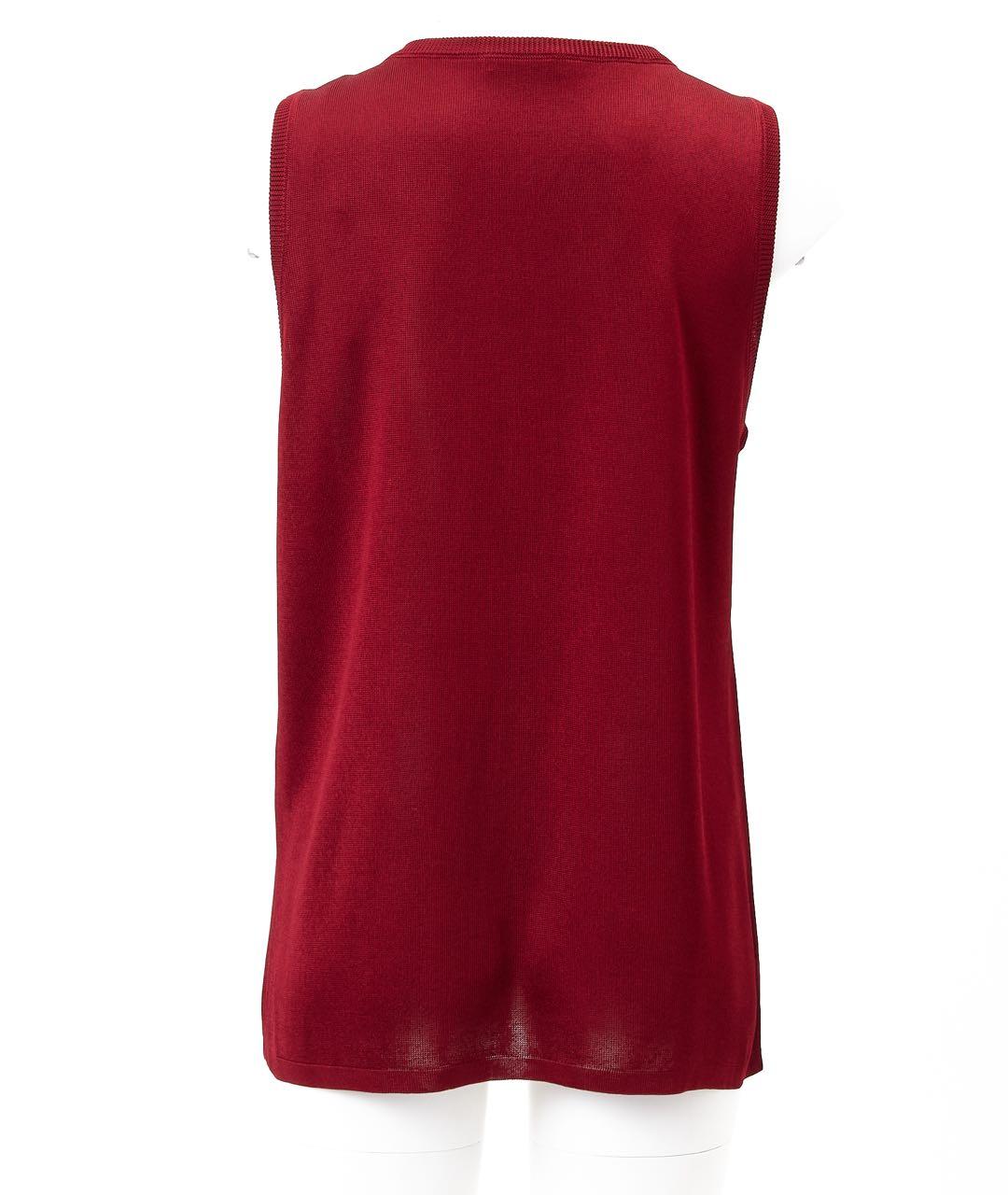 ALAIA Бордовая вискозная майка, фото 2