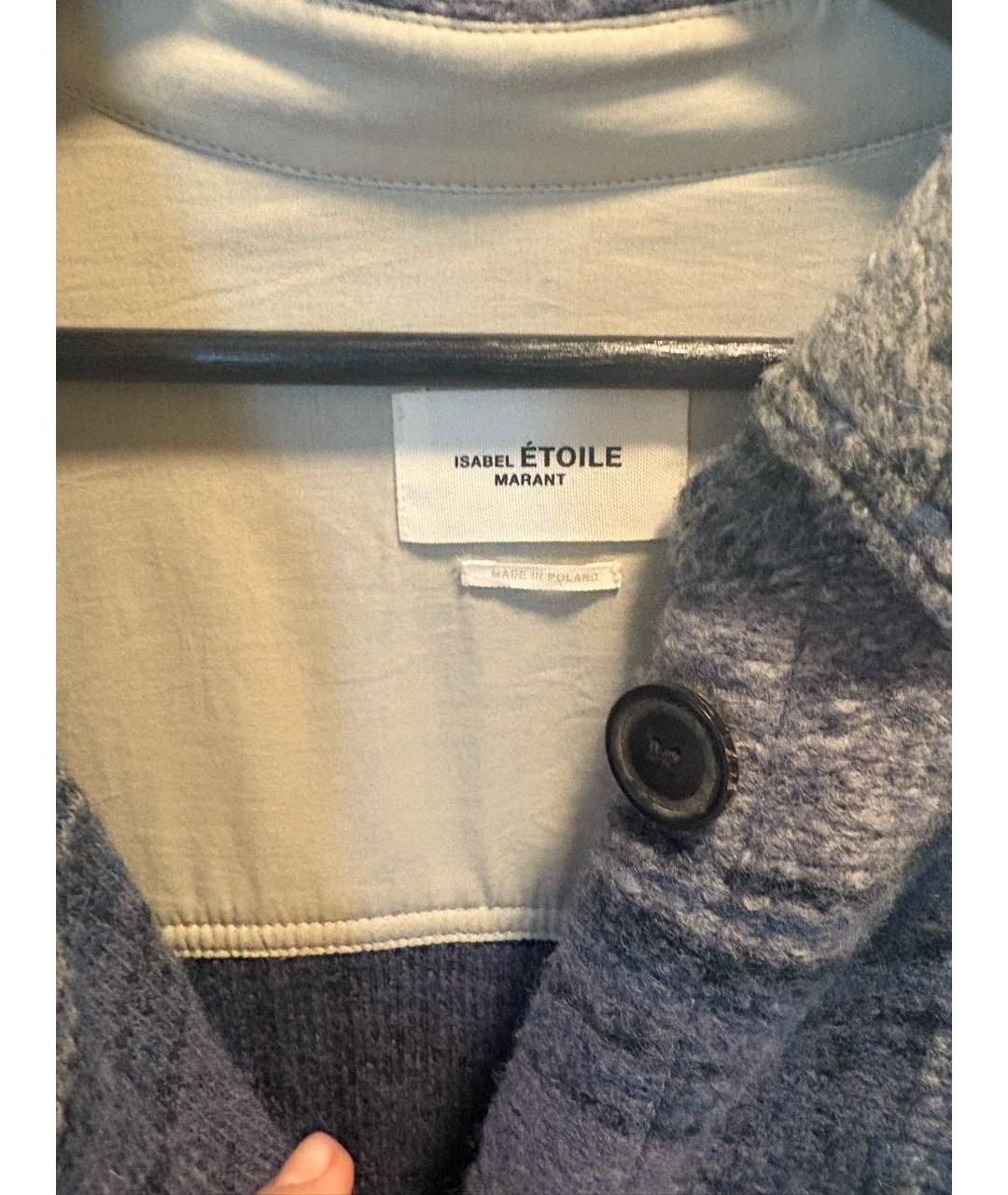 ISABEL MARANT ETOILE Голубое шерстяное пальто, фото 2