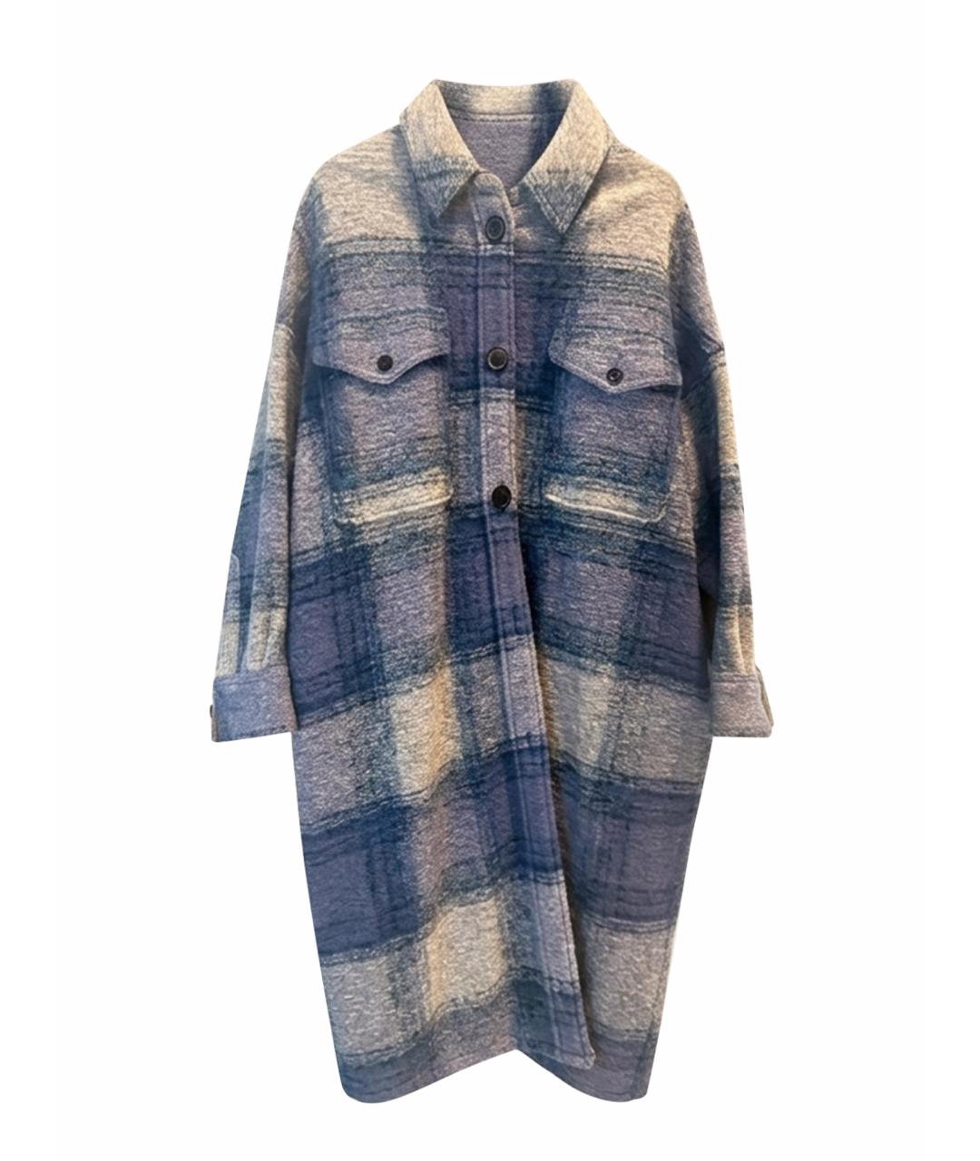 ISABEL MARANT ETOILE Голубое шерстяное пальто, фото 1