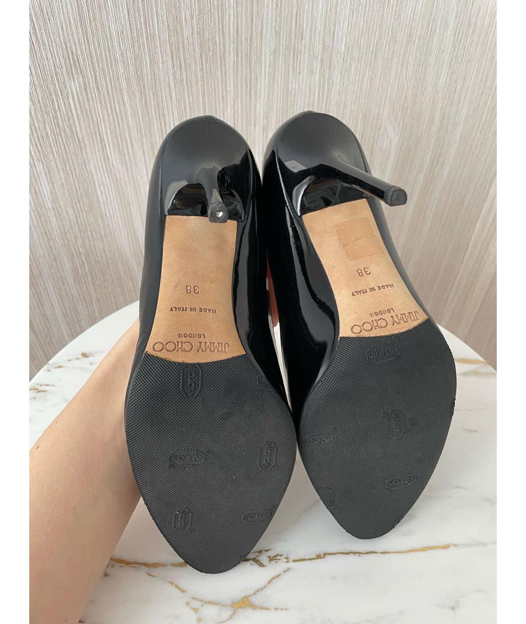 JIMMY CHOO Черные туфли из лакированной кожи, фото 5