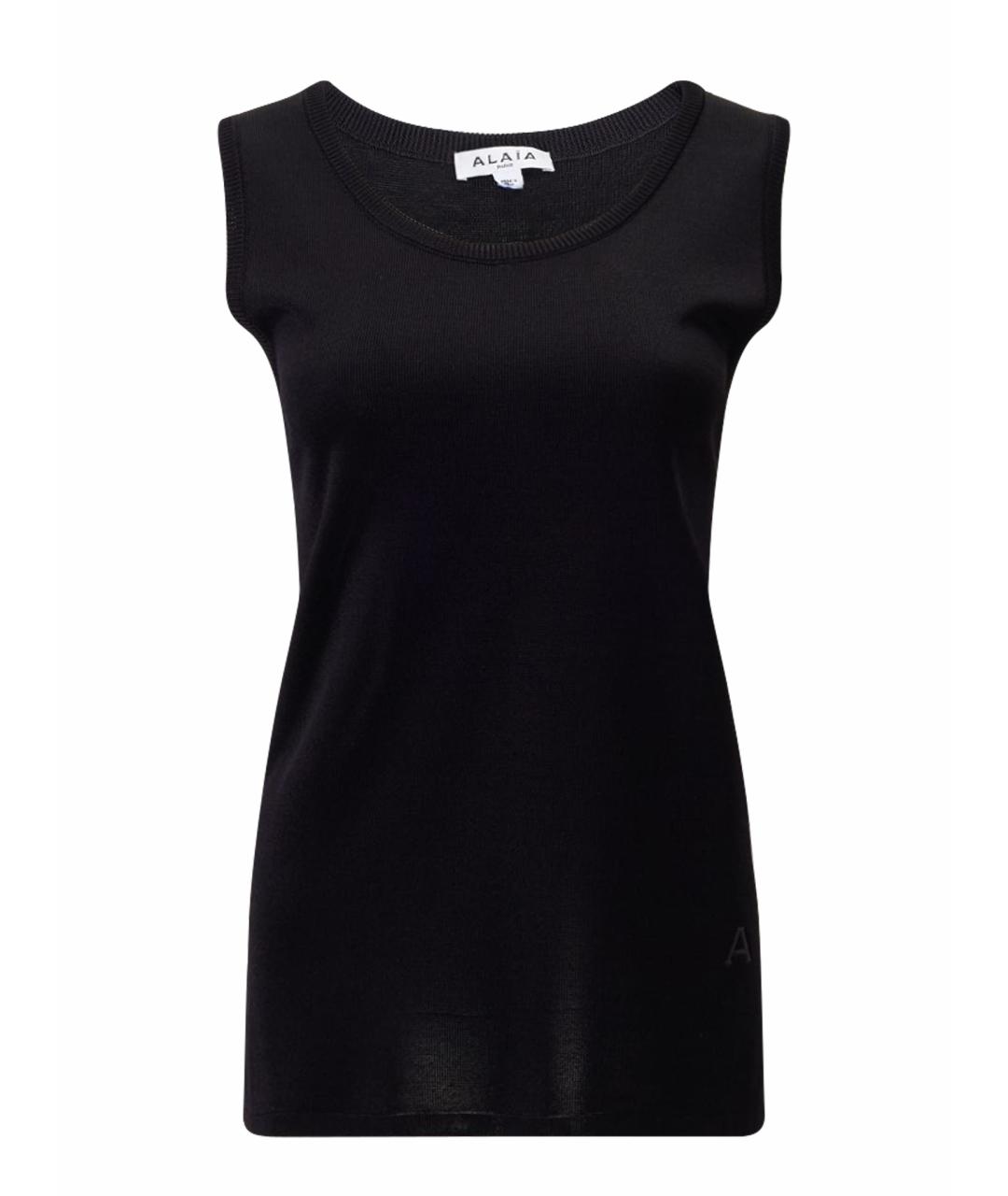 ALAIA Черная вискозная майка, фото 1