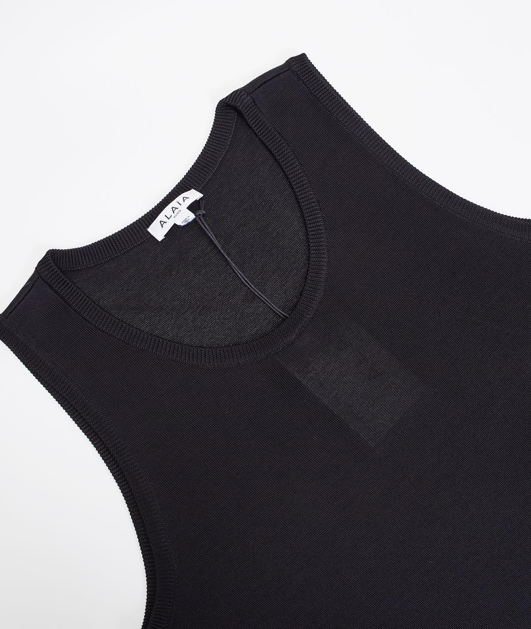 ALAIA Черная вискозная майка, фото 4