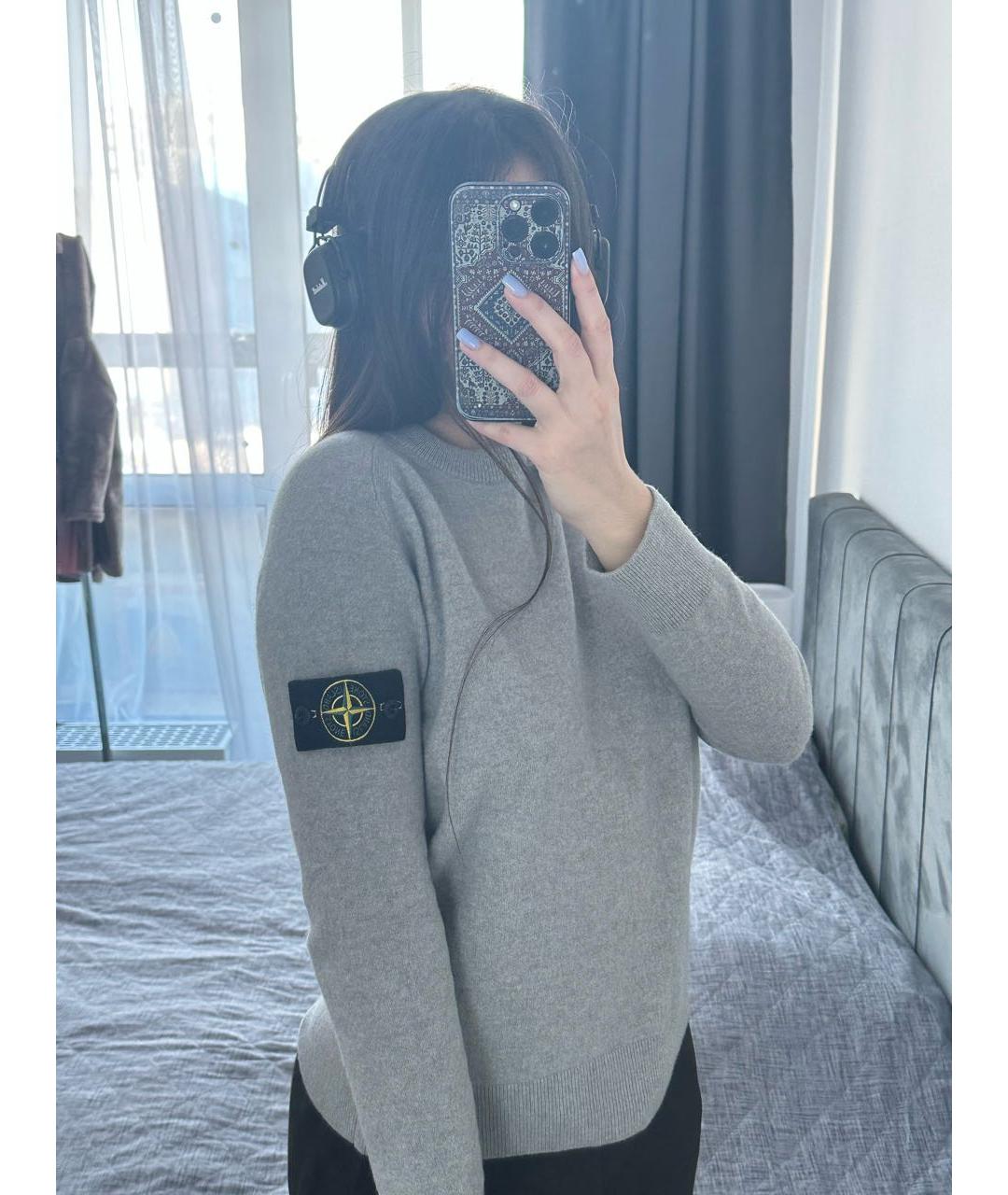 STONE ISLAND Серый шерстяной джемпер / свитер, фото 2