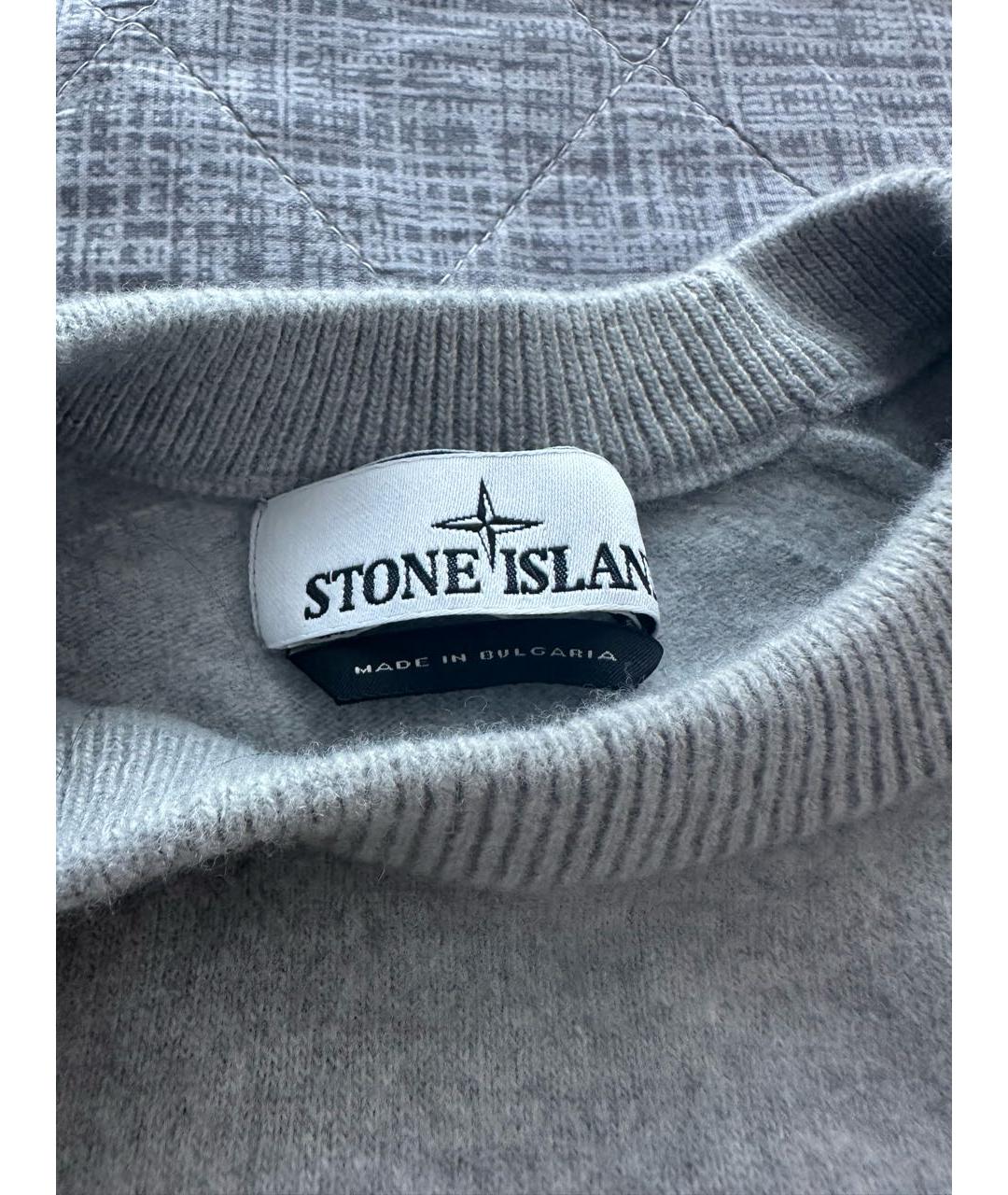 STONE ISLAND Серый шерстяной джемпер / свитер, фото 3