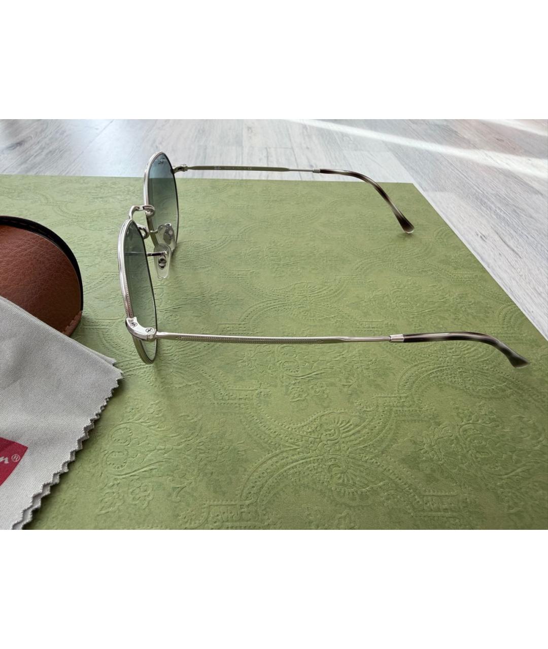 RAY BAN Синие металлические солнцезащитные очки, фото 4